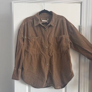 We The Free Tan Frayed Knit Top